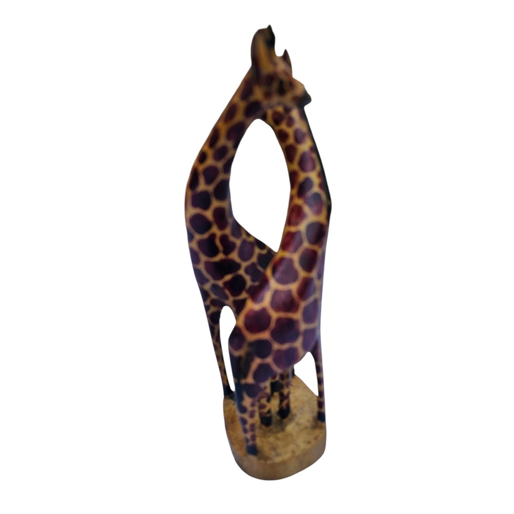 Hand Carved Wooden Giraffe Sculpture, Rustic African Home Decor, Giraffe Statue‎